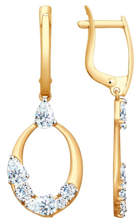 Серьги с фианитом 027708